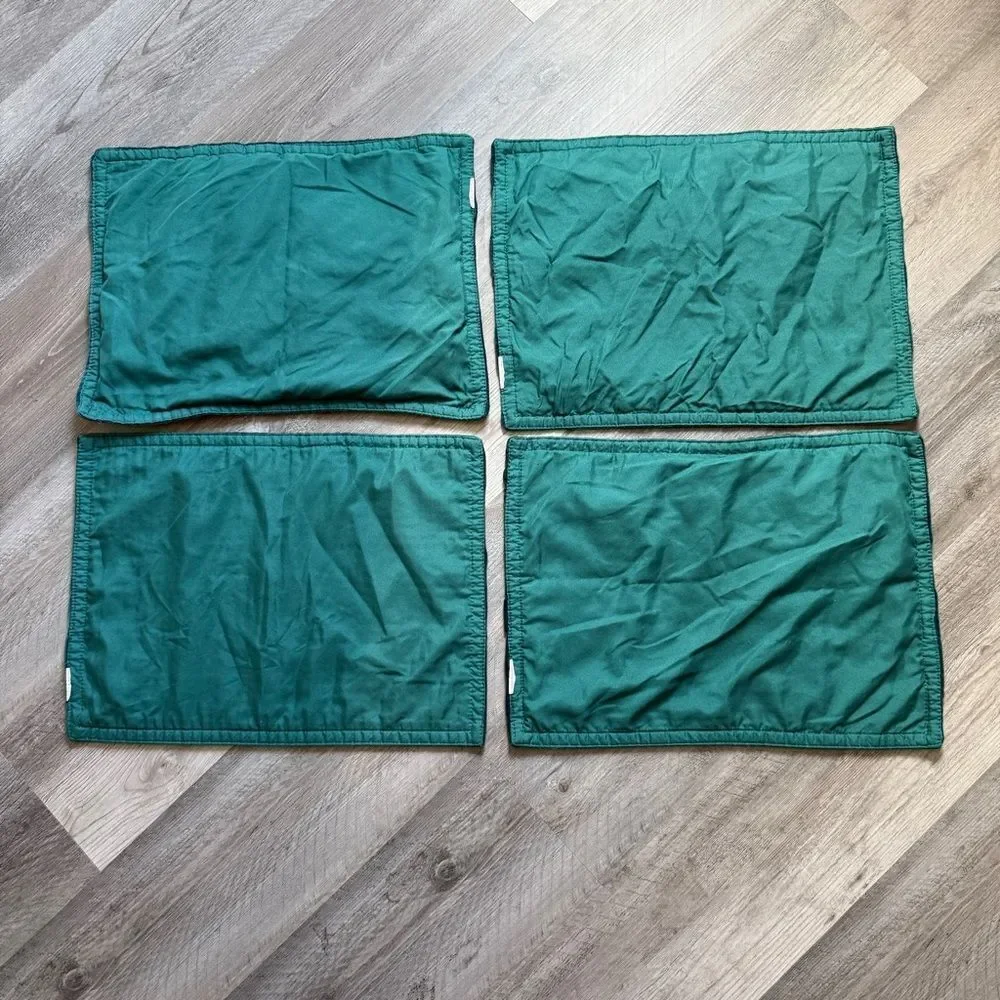 Pleated Velvet Placemats Teal Green Set Of 4 Dining Room Accents